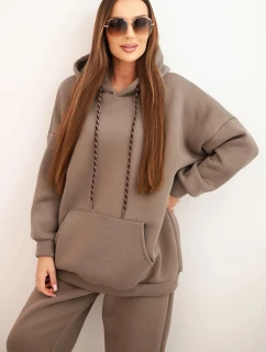 Dámský teplákový komplet model 21441630 z bavlny s kapucí fango - K-Fashion