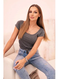 Dámska klasická bavlnená blúzka s krátkymi rukávmi modrá