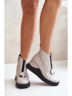 Boty Na Klínu Zateplené D&A Světle šedé model 21671894 - S.Barski