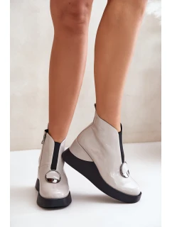 Boty Na Klínu Zateplené D&A Světle šedé model 21671894 - S.Barski