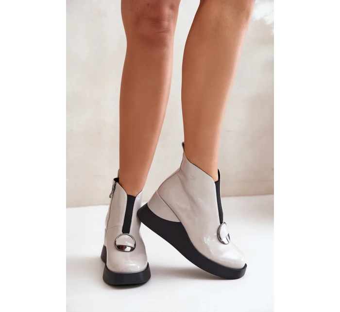 Boty Na Klínu Zateplené D&A Světle šedé model 21671894 - S.Barski