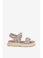 Materiałowe Sandały Damskie Na Platformie Beżowe Leriot Materiałowe Sandały Damskie Na Platformie Beżowe Leriot