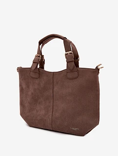 Kabelka z imitace semiše tmavě béžová model 22111654 - Flora&Co