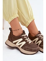 Dámské semišové tenisky na platformě Vinceza 41521 Hnědé