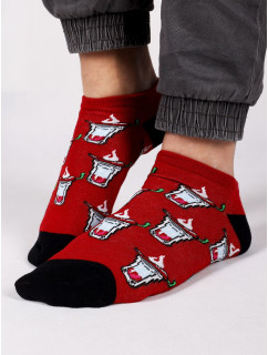 Yoclub členok Funny bavlnené ponožky vzory farby červená