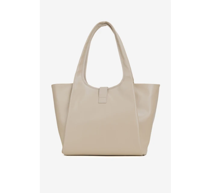 Dámska nákupná taška so sponou Nobo - svetlo béžová