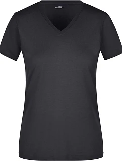 JN Dámské vypasované tričko s výstřihem do V 02.0 black model 22494603 - Daiber