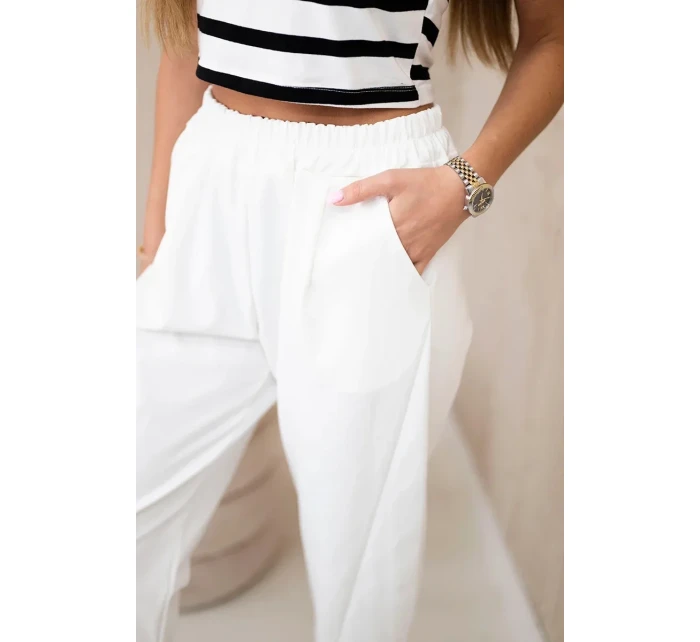 Nohavice s vreckami Summer Punto ecru