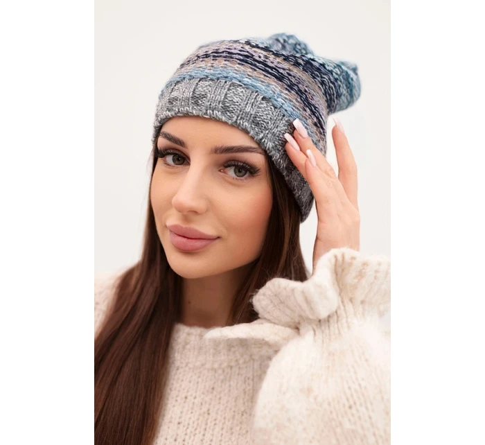 Čiapka s fleecom Krystyna K207 sea+grey Čiapka s fleecom Krystyna K207 sea+grey