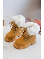 Dziecięce Trapery Botki Na Suwak z Futerkiem Camel Gerande
