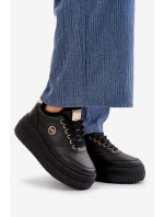 Sneakersy Buty Sportowe Damskie Ocieplane Na Masywnej Podeszwie Czarne Ardiela Sneakersy Buty Sportowe Damskie Ocieplane Na Masywnej Podeszwie Czarne Ardiela