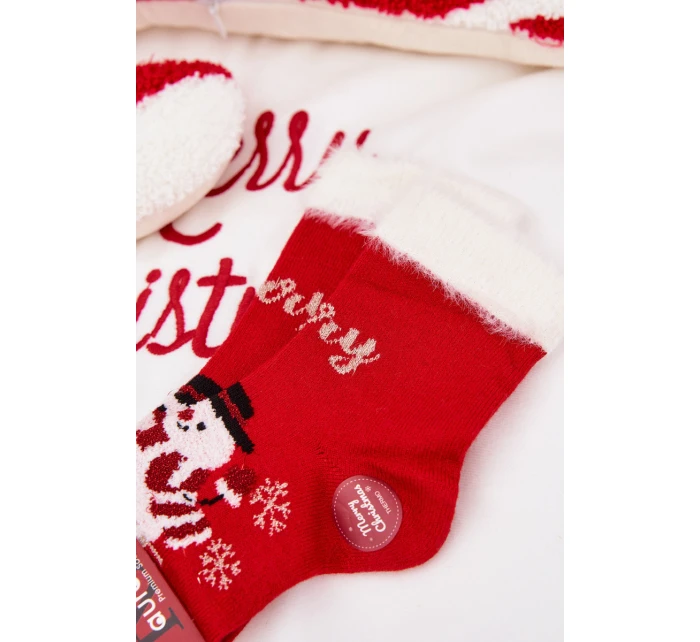 Dětské vánoční ponožky s kožíškem a  alpaka červené model 21786767 - Aura.via