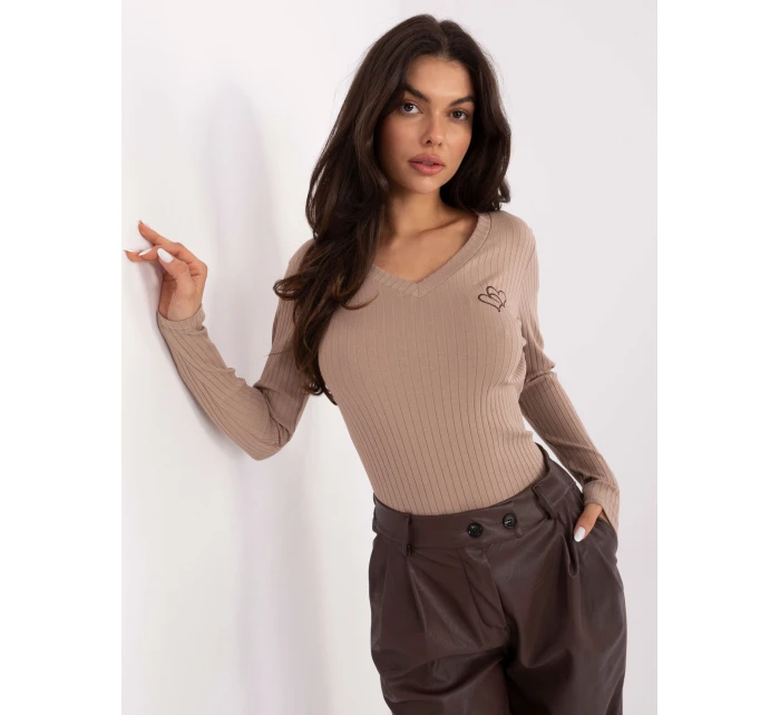 Bluzka RV BZ model 21749829 ciemny bezowy - FPrice Bluzka RV BZ model 21749829 ciemny bezowy - FPrice