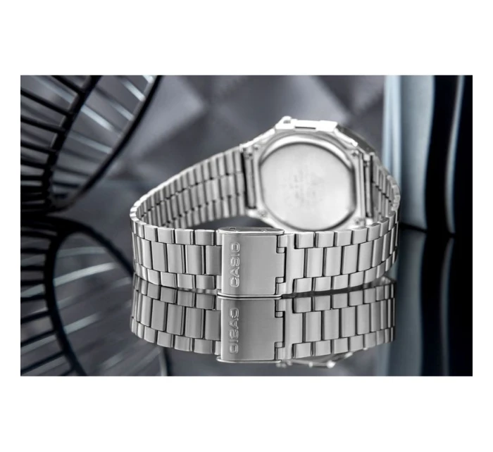 Unisex digitálne hodinky Casio A168WA s náramkom z nehrdzavejúcej ocele, strieborné Unisex digitálne hodinky Casio A168WA s náramkom z nehrdzavejúcej ocele, strieborné