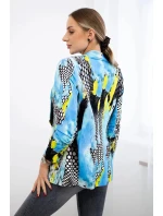 Bavlněná bunda s barevným potiskem modrý