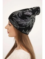 Dámska zimná vlnená čiapka s dvojitým okrajom K426 oranžová