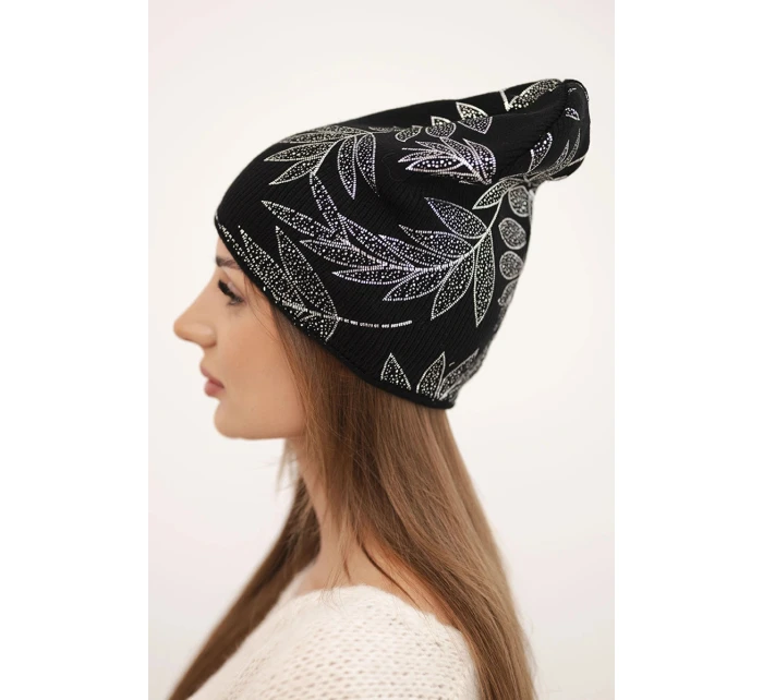 Dámska zimná vlnená čiapka s dvojitým okrajom K426 oranžová