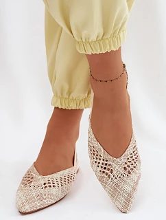 Dámské béžové ploché sandály Plecione Lelrene