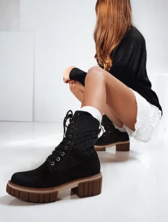 Dámske šnurovacie čižmy čierne FashionStreet ZY1239