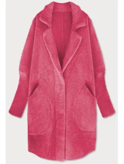 Dlouhý vlněný přehoz přes oblečení typu "alpaka" ve fuchsijové barvě model 17195590 - MADE IN ITALY