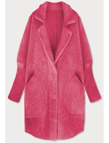 Dlouhý vlněný přehoz přes oblečení typu "alpaka" ve fuchsijové barvě model 17195590 - MADE IN ITALY Dlouhý vlněný přehoz přes oblečení typu "alpaka" ve fuchsijové barvě model 17195590 - MADE IN ITALY