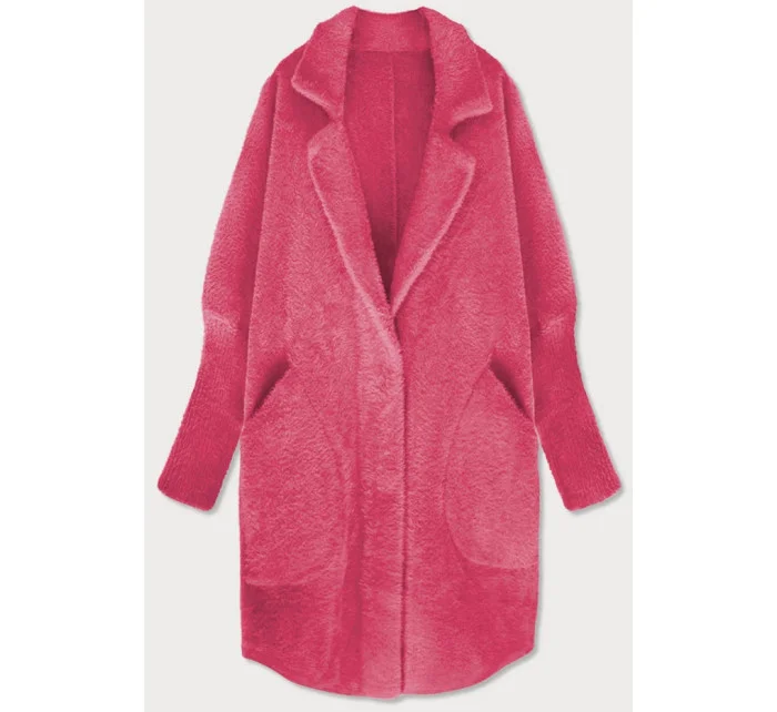Dlouhý vlněný přehoz přes oblečení typu "alpaka" ve fuchsijové barvě model 17195590 - MADE IN ITALY Dlouhý vlněný přehoz přes oblečení typu "alpaka" ve fuchsijové barvě model 17195590 - MADE IN ITALY