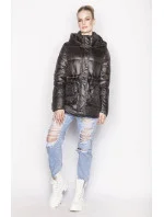 Dámska páperová bunda čierna (ag6-26)
