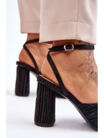 Modne Sandały Z Kokardą Na Obcasie Czarne Callum Modne Sandały Z Kokardą Na Obcasie Czarne Callum