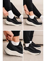 Pánské Sportovní Boty Textilní Na Platformě Černé model 22147190 - Kobbo Pánské Sportovní Boty Textilní Na Platformě Černé model 22147190 - Kobbo
