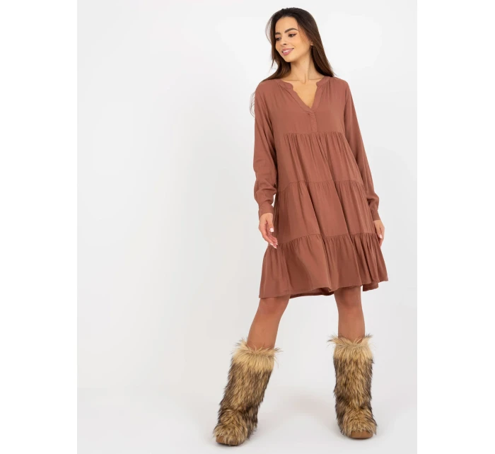 Šaty D73761M30361A hnedé