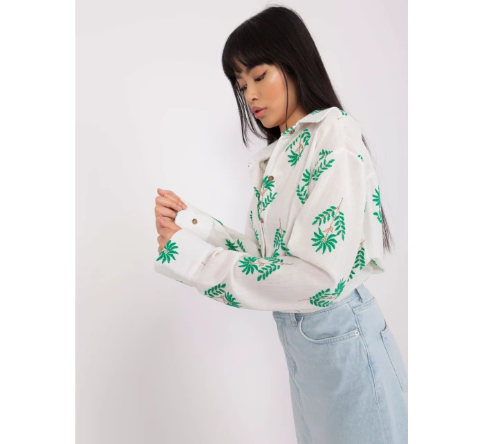 Košeľa LK KS 509349.04 bielo zelená