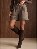Elegantné dámske šortky s opaskom Fango FashionStreet SY0624 Elegantné dámske šortky s opaskom Fango FashionStreet SY0624