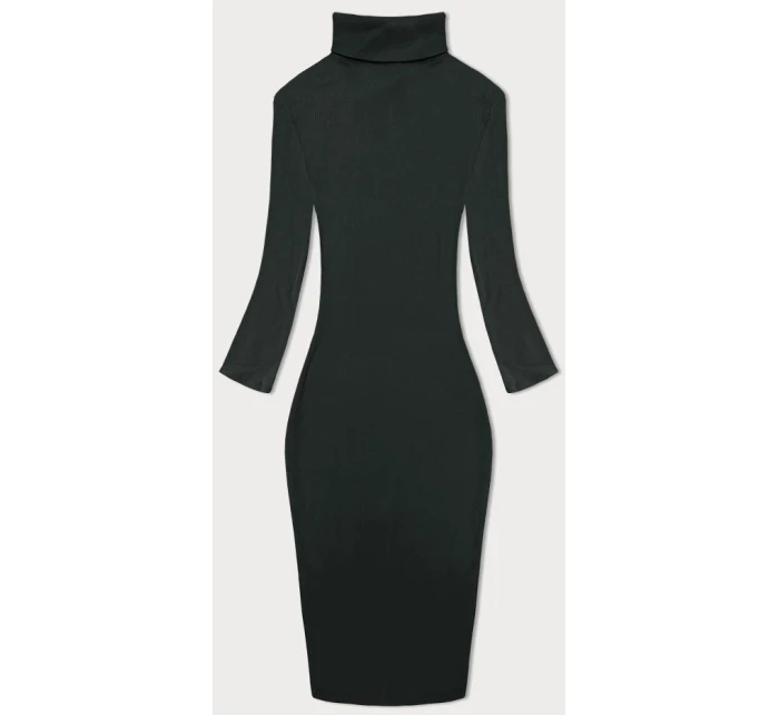 Priliehavé rebrované šaty v tmavej khaki farbe s rolákom Rue Paris (5133) Priliehavé rebrované šaty v tmavej khaki farbe s rolákom Rue Paris (5133)