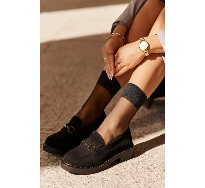 Dámské semišové Mokasíny černé model 21633341 - SERGIO LEONE Dámské semišové Mokasíny černé model 21633341 - SERGIO LEONE