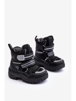 Dziecięce Ocieplane Śniegowce Na Rzepy Czarne Big Star MM374129