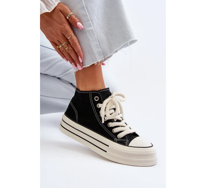 Dámské tenisky na platformě černé model 21652279 - Boto Dámské tenisky na platformě černé model 21652279 - Boto