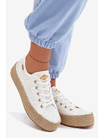 Krajkové tenisky espadrilky na platformě model 22102795 Bílé - Lee Cooper