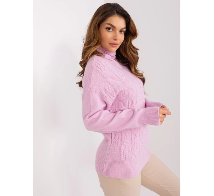 Sweter AT SW model 19335725 jasny fioletowy - FPrice Sweter AT SW model 19335725 jasny fioletowy - FPrice