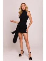 M841 Mini šaty so zaväzovaním vpredu - čierne