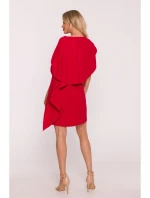 S423 Šaty s plášťom - červené S423 Šaty s plášťom - červené