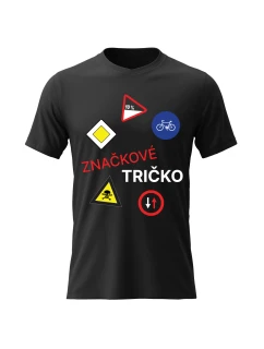 Dámské bavlněné tričko s potiskem - ZNAČKOVÉ TRIČKO - černé