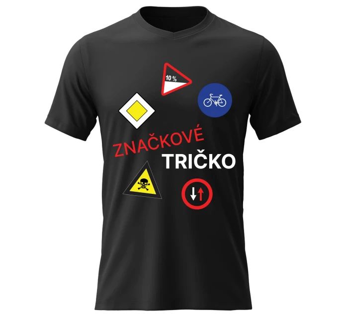 Dámské bavlněné tričko s potiskem - ZNAČKOVÉ TRIČKO - černé