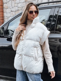 Dámska prešívaná vesta NIMIA ecru FashionStreet TY3250