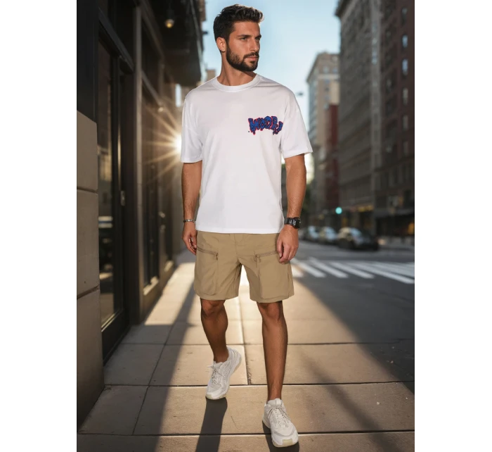 Pánske textilné bojové šortky khaki FashionStreet SX2507 Pánske textilné bojové šortky khaki FashionStreet SX2507