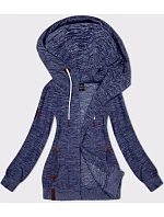 Fleecová mikina bez gombíkov navy blue melange (2310)