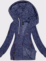 Fleecová mikina bez gombíkov navy blue melange (2310)