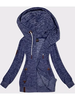 Fleecová mikina bez gombíkov navy blue melange (2310)