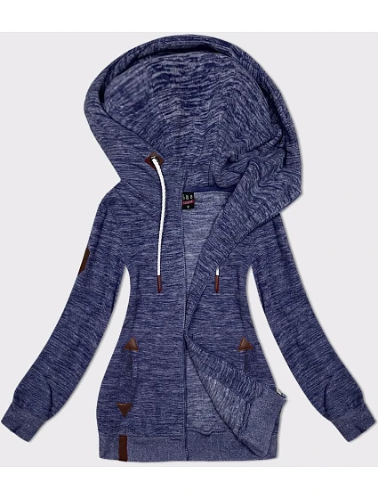 Fleecová mikina bez gombíkov navy blue melange (2310)
