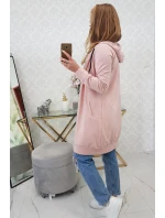 Mikina s kapucňou tmavo púdrovo ružová