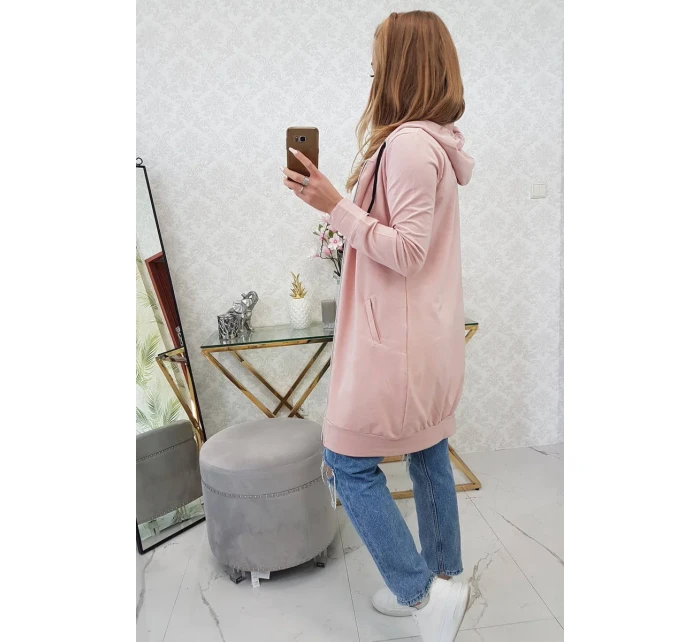 Mikina s kapucňou tmavo púdrovo ružová